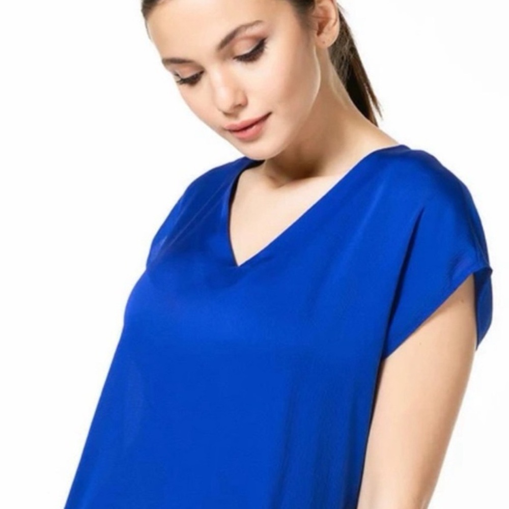 Express Royal Blue V-Neck Blouse